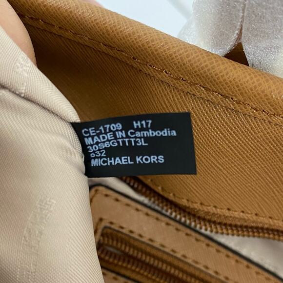 Michael Kors Jet Set large Saffiano brown leather tote bag - Picture 7 of 12